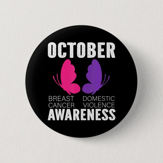 Brustkrebs und Sensibilisierung für häusliche Gewa Button (Vorderseite)