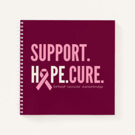 Brustkrebs-unterstützende Hoffnung, Notizbuch-Jour Notizblock