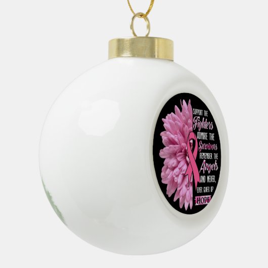 Brustkrebs unterstützt das Geschenk der Kämpfer fü Keramik Kugel-Ornament (Links)