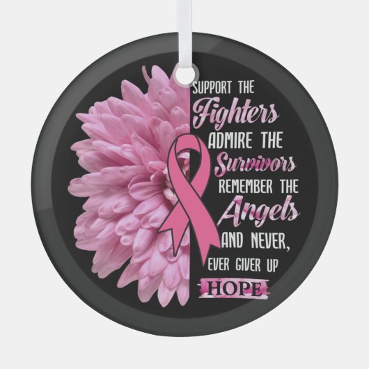 Brustkrebs unterstützt das Geschenk der Kämpfer fü Ornament Aus Glas (Vorderseite)