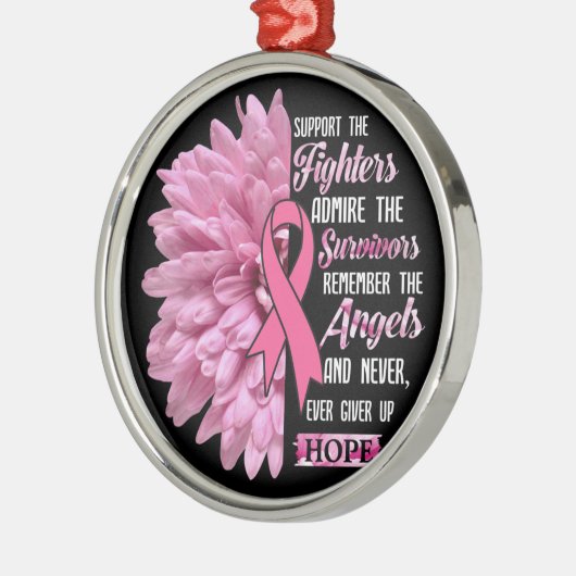 Brustkrebs unterstützt das Geschenk der Kämpfer fü Ornament Aus Metall (Links)