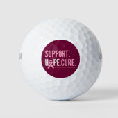Brustkrebs-Unterstützung Hoffnung heilen Golf Ball (Vorderseite)