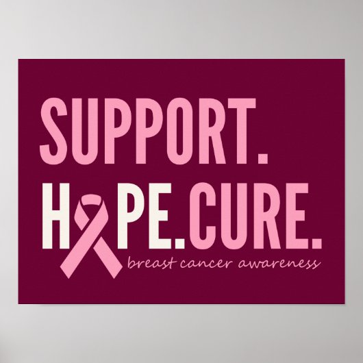 Brustkrebs-Unterstützung Hoffnung heilen Poster Pr (Vorne)