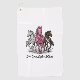 Brustkrebs-Unterstützung Pferd Vektor-Shirt-Design Golfhandtuch