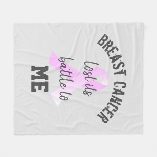 Brustkrebs verlor seine Schlacht an mich | Überleb Fleecedecke (Vorderseite (Horizontal))