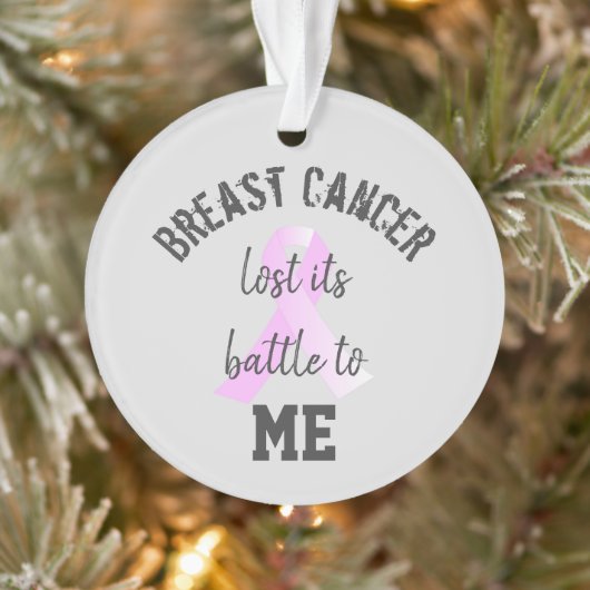 Brustkrebs verlor seine Schlacht an mich | Überleb Ornament (Baum)