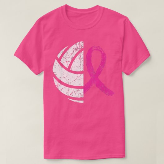 Brustkrebs Volleyball Pink Ribbon Awareness Cos T-Shirt (Design vorne)