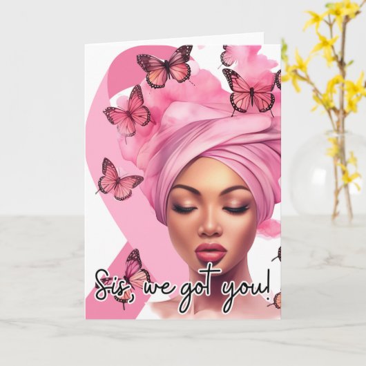 Brustkrebs-Warnhinweis Karte (Gelbe Blume)