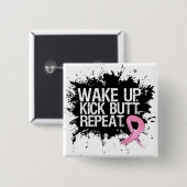 Brustkrebs Wecke Kick-Hintern wiederholen Button (Vorne & Hinten)