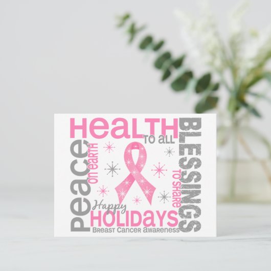 Brustkrebs Weihnachten 4 Feiertage Schneeflocken (Stehend Vorderseite)