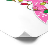 Brustkrebs Weihnachtsleuchten Band Poster (Ecke)