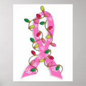 Brustkrebs Weihnachtsleuchten Band Poster (Vorne)