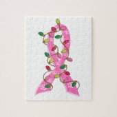 Brustkrebs Weihnachtsleuchten Band Puzzle (Vertikal)