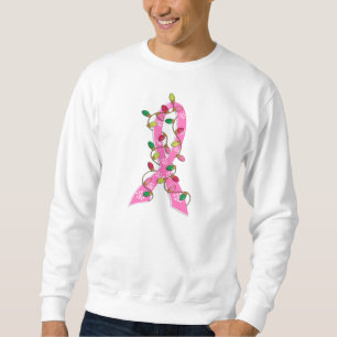 Brustkrebs-Weihnachtslicht-Band Sweatshirt