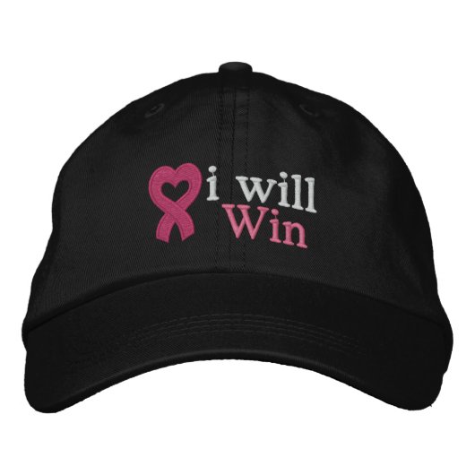 Brustkrebs werde ich gewinnen bestickte baseballkappe (Vorderseite)