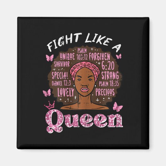 Brustkrebs wie Queen Afro Survivor Aware Magnet (Vorne)