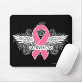 Brustkrebs-Winged SURVIVOR Ribbon Mousepad (Mit Mouse)