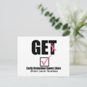 Brustkrebs wird überprüft v2 postkarte (Stehend Vorderseite)