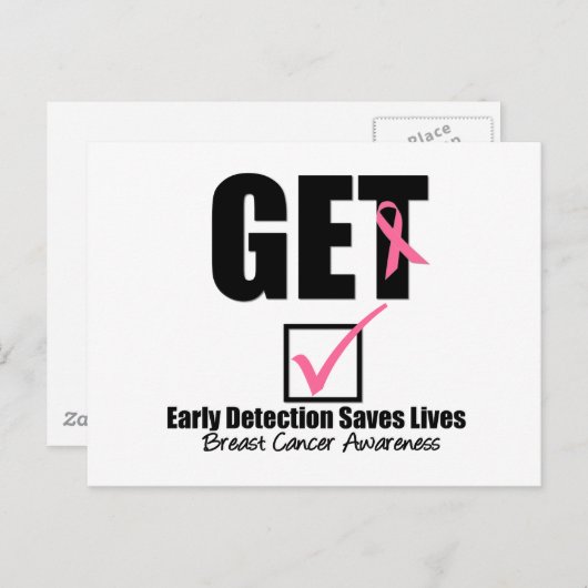 Brustkrebs wird überprüft v2 postkarte (Vorne/Hinten)