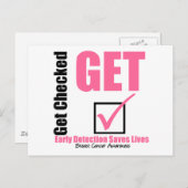 Brustkrebs wird überprüft v3 postkarte (Vorne/Hinten)