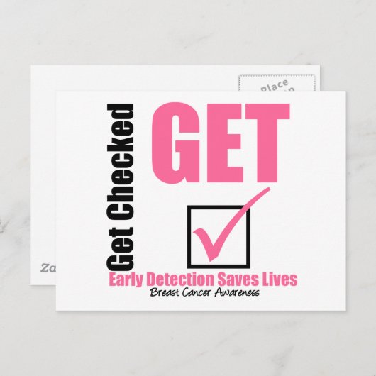 Brustkrebs wird überprüft v3 postkarte (Vorne/Hinten)