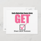 Brustkrebs wird überprüft v4 postkarte (Vorne/Hinten)