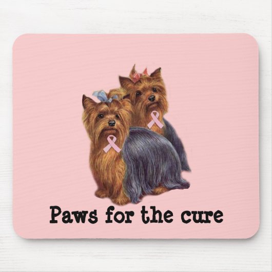 Brustkrebs Yorkshires Terrier Mousepad (Vorne)