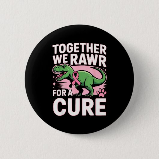 Brustkrebsbewusstsein Dinosaurier Paläontologe Button (Vorderseite)