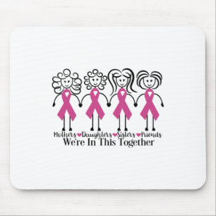 Brustkrebsbewusstsein Familie Freunde Zusammenhalt Mousepad