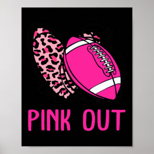 Brustkrebsbewusstsein Gebleicht Football Mom Poster