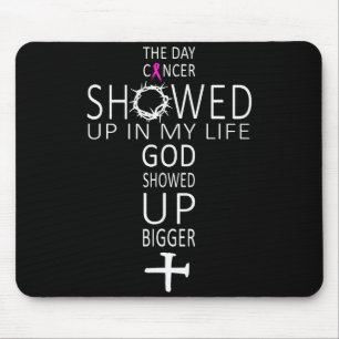 Brustkrebsbewusstsein Gott Zeigte Sich Größer Chri Mousepad