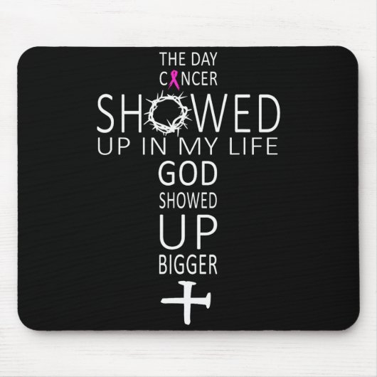 Brustkrebsbewusstsein Gott Zeigte Sich Größer Chri Mousepad (Vorne)