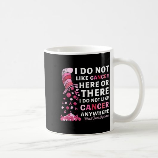 Brustkrebsbewusstsein Ich mag Krebs hier oder nich Kaffeetasse (Rechts)