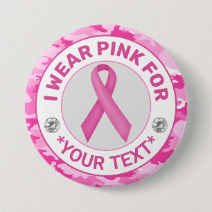 Brustkrebsbewusstsein – ich trage Pink zur Tarnung Button