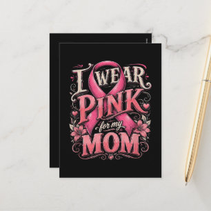 Brustkrebsbewusstsein Ich trage Rosa für meine Mut Feiertagspostkarte