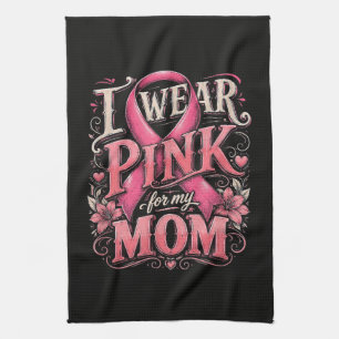 Brustkrebsbewusstsein Ich trage Rosa für meine Mut Geschirrtuch