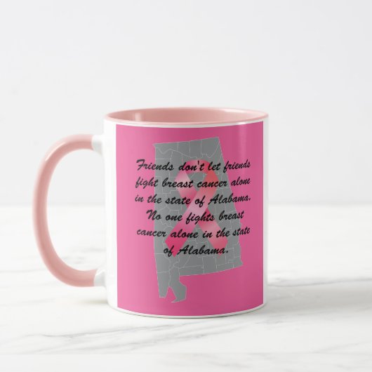 Brustkrebsbewusstsein in Alabama Tasse (Links)