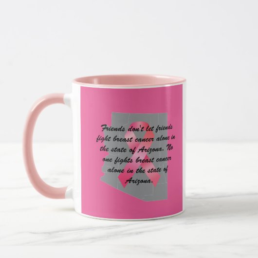 Brustkrebsbewusstsein in Arizona Kaffeetasse (Links)