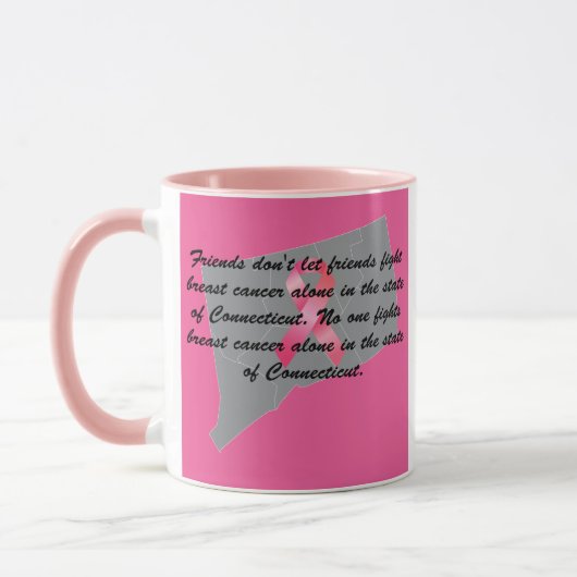 Brustkrebsbewusstsein in Connecticut Tasse (Links)