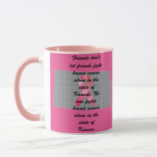 Brustkrebsbewusstsein in Kansas Tasse (Links)