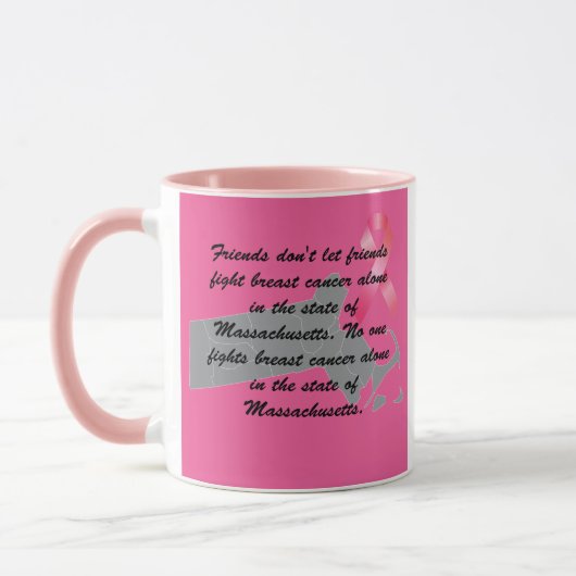 Brustkrebsbewusstsein in Massachusetts Tasse (Links)