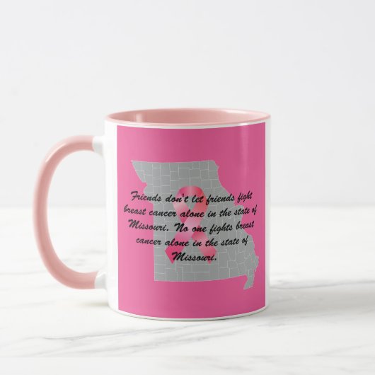 Brustkrebsbewusstsein in Missouri Tasse (Links)