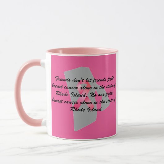 Brustkrebsbewusstsein in Rhode Island Tasse (Links)