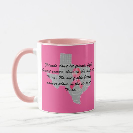 Brustkrebsbewusstsein in Texas Tasse (Links)