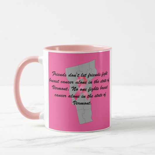 Brustkrebsbewusstsein in Vermont Tasse (Links)