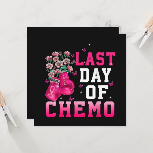 Brustkrebsbewusstsein Letzter Tag der Chemo Kriege (Vorderseite/Rückseite Beispiel)