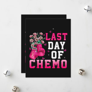 Brustkrebsbewusstsein Letzter Tag der Chemo Kriege Feiertagskarte