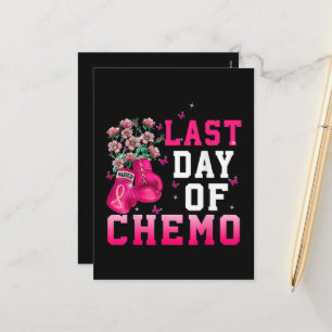 Brustkrebsbewusstsein Letzter Tag der Chemo Kriege Feiertagspostkarte