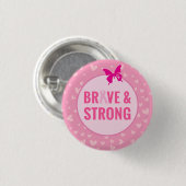 Brustkrebsbewusstsein mit rosa Band Button (Vorne & Hinten)