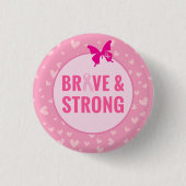 Brustkrebsbewusstsein mit rosa Band Button (Vorderseite)
